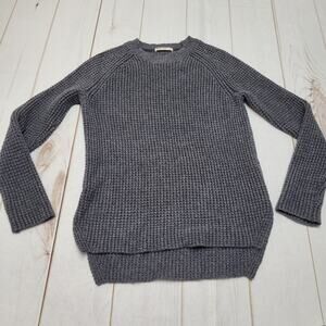 Marine Layer Delaney waffle knit gray sweater pullover wool
